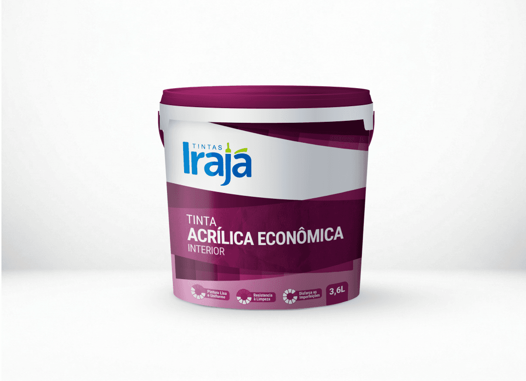 Tinta Acrílica Econômica Branca neve Irajá 3,6L