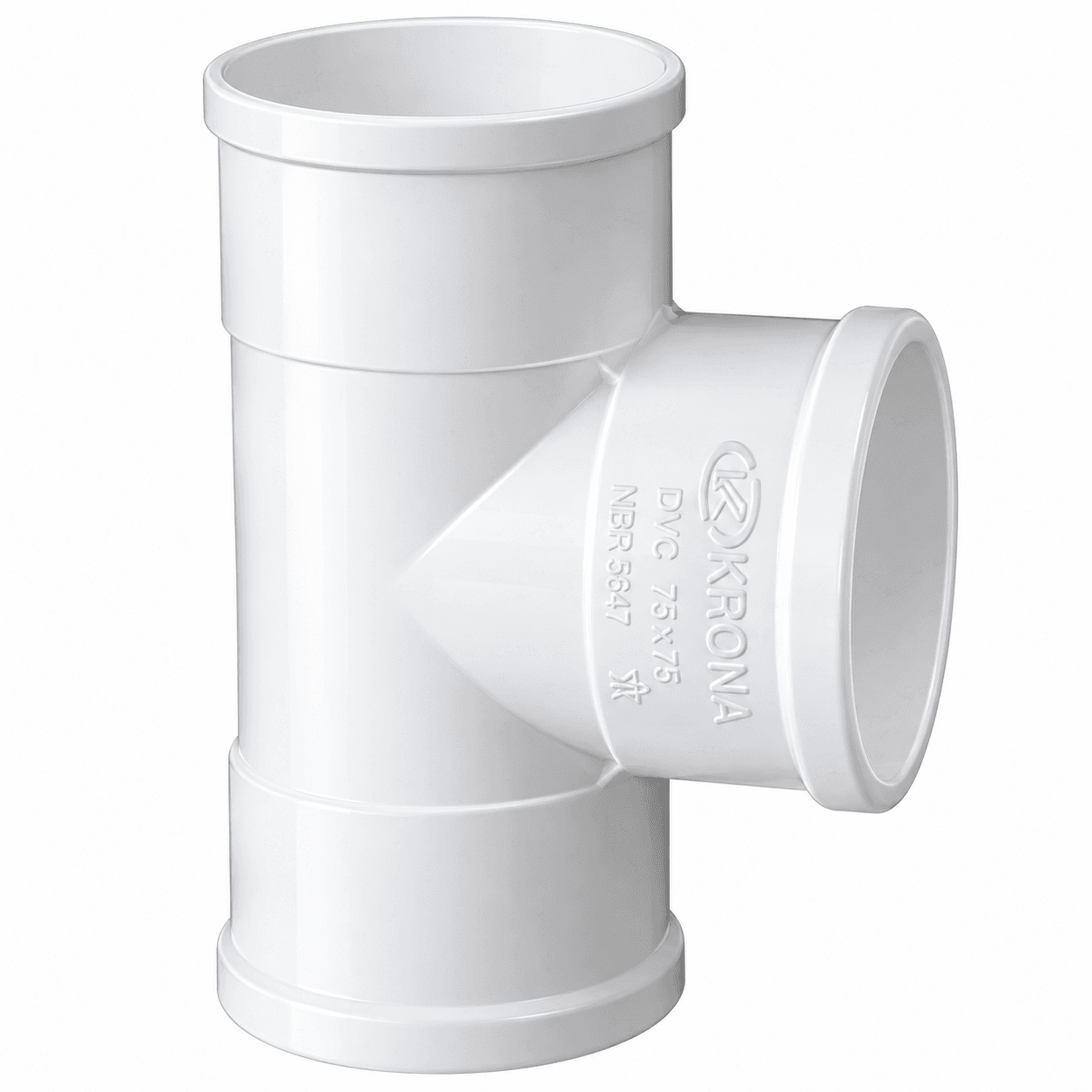 Tee branco 50mm Krona em PVC