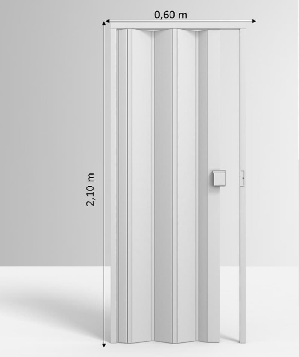 Porta sanfonada PVC branca 60x2,10- Permatti